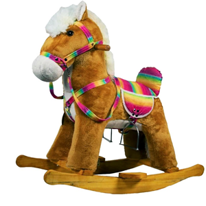 راکر اسب کودک چوبی قهوه ای روشن -اسباب بازی